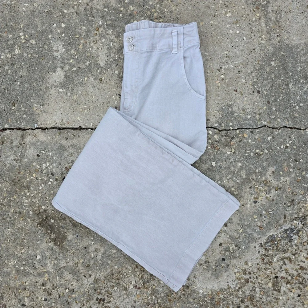Young Fabulous Broke Ryker Pants Size Medium Beige Wide Leg Neutral Khaki Tan‎